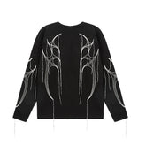 Hearujoy High Street Embroidery Tassel Crew Neck Sweatshirts for Men and Women Pullover Casual Sudaderas Oversized Baggy Fall Hoodies